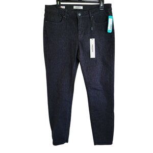 Vigoss Marley Mid‎ Rise Jeans Women's 31 Black Animal Print Skinny Fit NWT